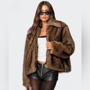EDIKTED MOB WIFE FAUX FUR JACKET
